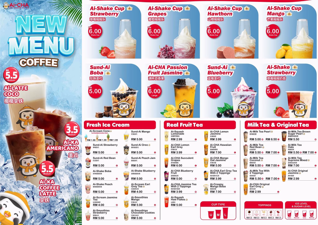 Ai-CHA Menu Price Malaysia